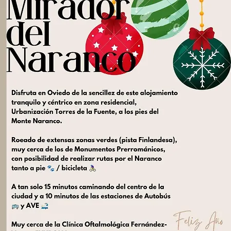 Atico Mirador Del Naranco, Parking Gratuito, Wifi, Zona Residencial Appartement Oviede